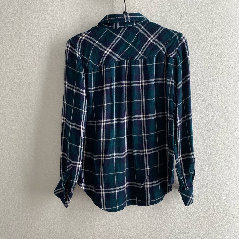 Rails Hunter Plaid Button Down Forest Navy Top - image 5